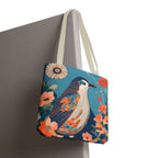 Colorful Bird, Everyday Tote Bag w Cotton Handles