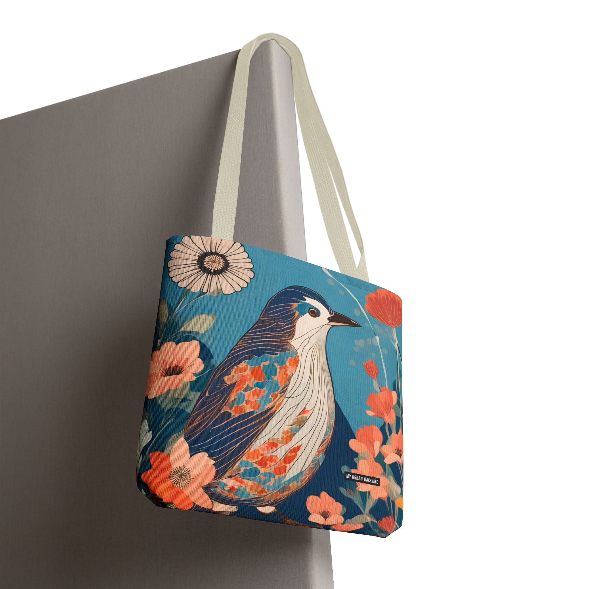 Colorful Bird, Everyday Tote Bag w Cotton Handles