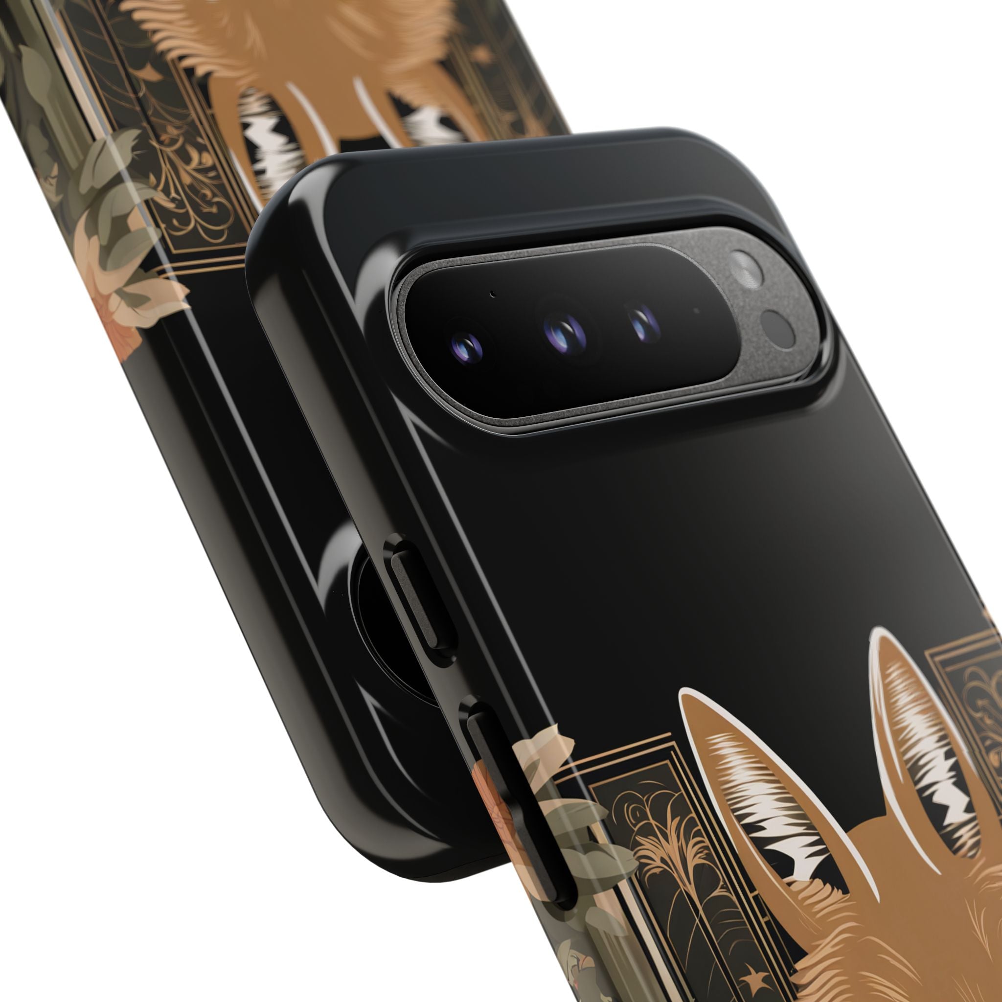 Art Deco Coyote with Flower, Cell Phone Case - Apple, Samsung, Google Pixel