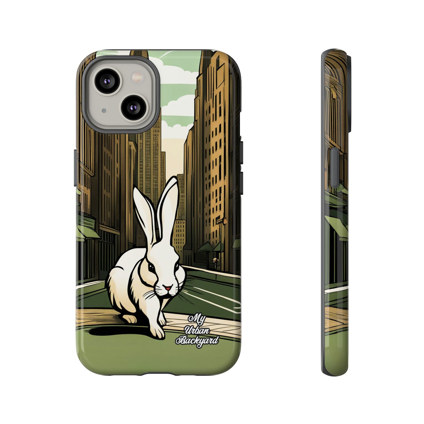 White Rabbit on a City Street, Cell Phone Case - Apple, Samsung, or Google Pixel