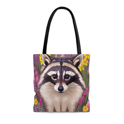 Raccoon and Flowers, Tote Bag for Everyday Use - Durable and Functional