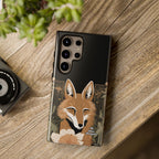 Art Deco Coyote with Flower, Cell Phone Case - Apple, Samsung, Google Pixel