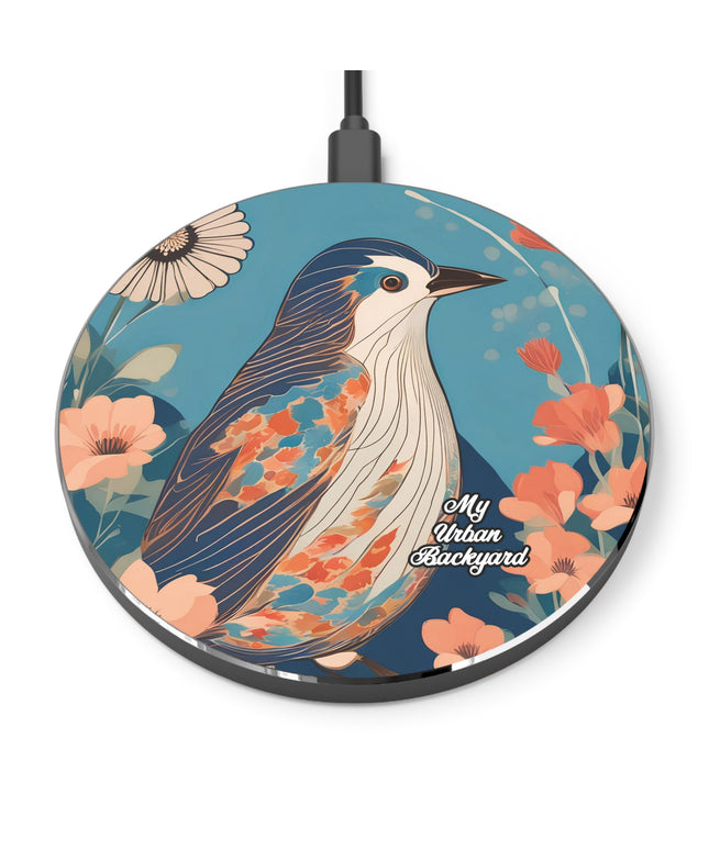 Colorful Bird, 10W Wireless Charger for iPhone, Android, Earbuds