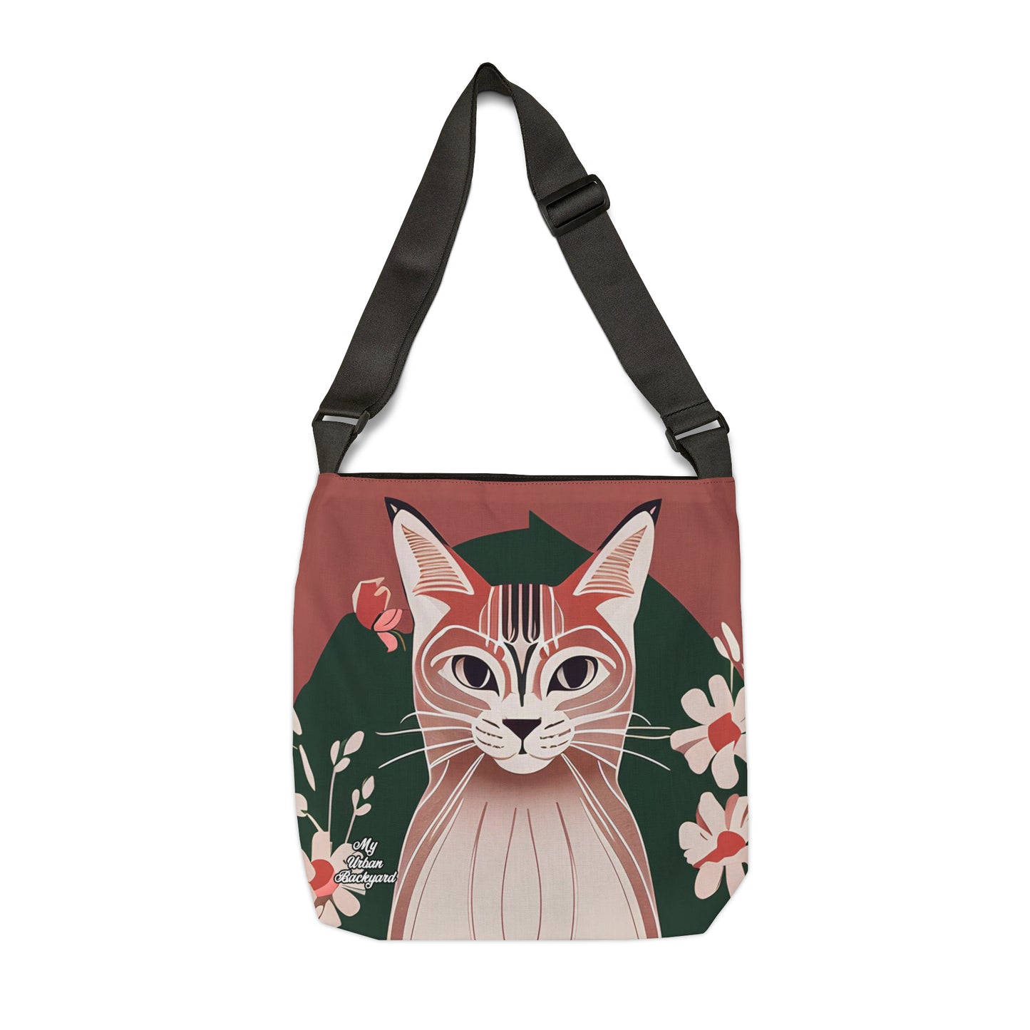 Art Deco Tabby, Tote Bag with Adjustable Strap - Trendy and Versatile