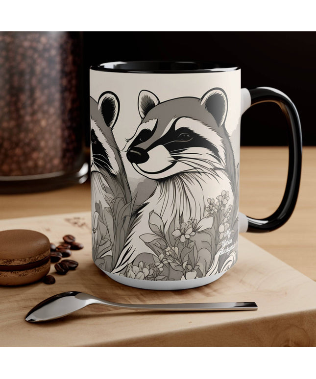 Ceramic Mug for Coffee, Tea, Hot Cocoa. Home/Office, Three Raccoons