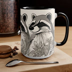 Ceramic Mug for Coffee, Tea, Hot Cocoa. Home/Office, Three Raccoons
