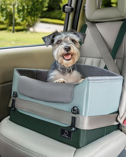 A4Pet Small Dog Car Seat for Small Dogs - Dog Booster Car Seat for Small Dogs Under 25, Portable Dog Crate for Car Seat with Patent Buckles, Clip-On Safety Leash, Pet Travel Carrier, Fits Most Cars