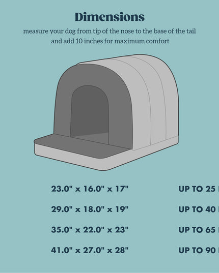Pelzin Orthopedic Dog Bed House - Dog House Indoor with Egg-Crate Foam - Tent Bed with Waterproof Lining & Nonskid Bottom, Ideal for Extra Large Breeds & Fits 42-Inch Crate - 41"x27", Charcoal