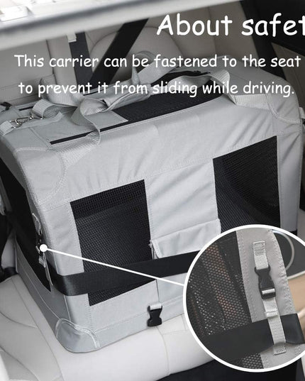 Extra Large Cat Carrier Soft Sided with Wheels Folding Small Medium Dog Pet Carrier 24"x16.5"x16" Travel Collapsible Ventilated Comfortable Design Portable Vehicle