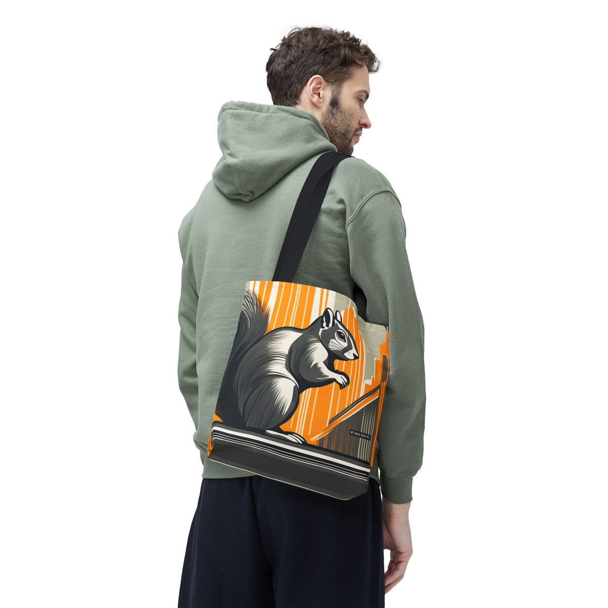 Art Deco Squirrel, Everyday Tote Bag w Cotton Handles
