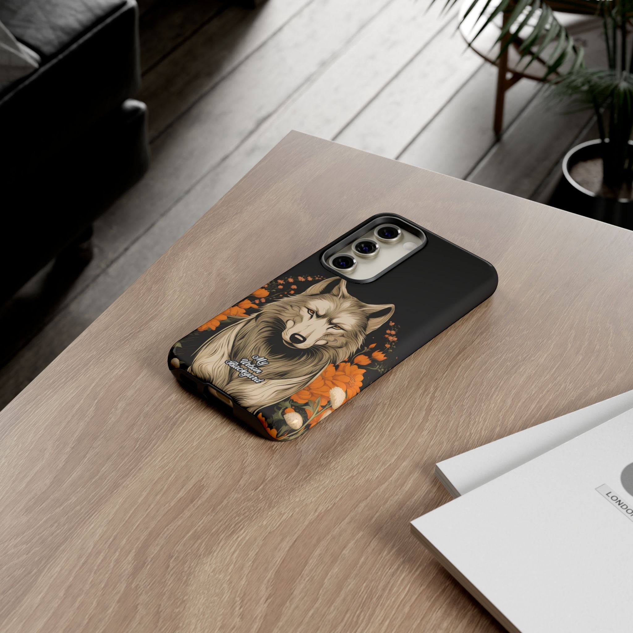 Wolf with Flowers, Animal Cell Phone Case - Apple, Samsung, Google Pixel
