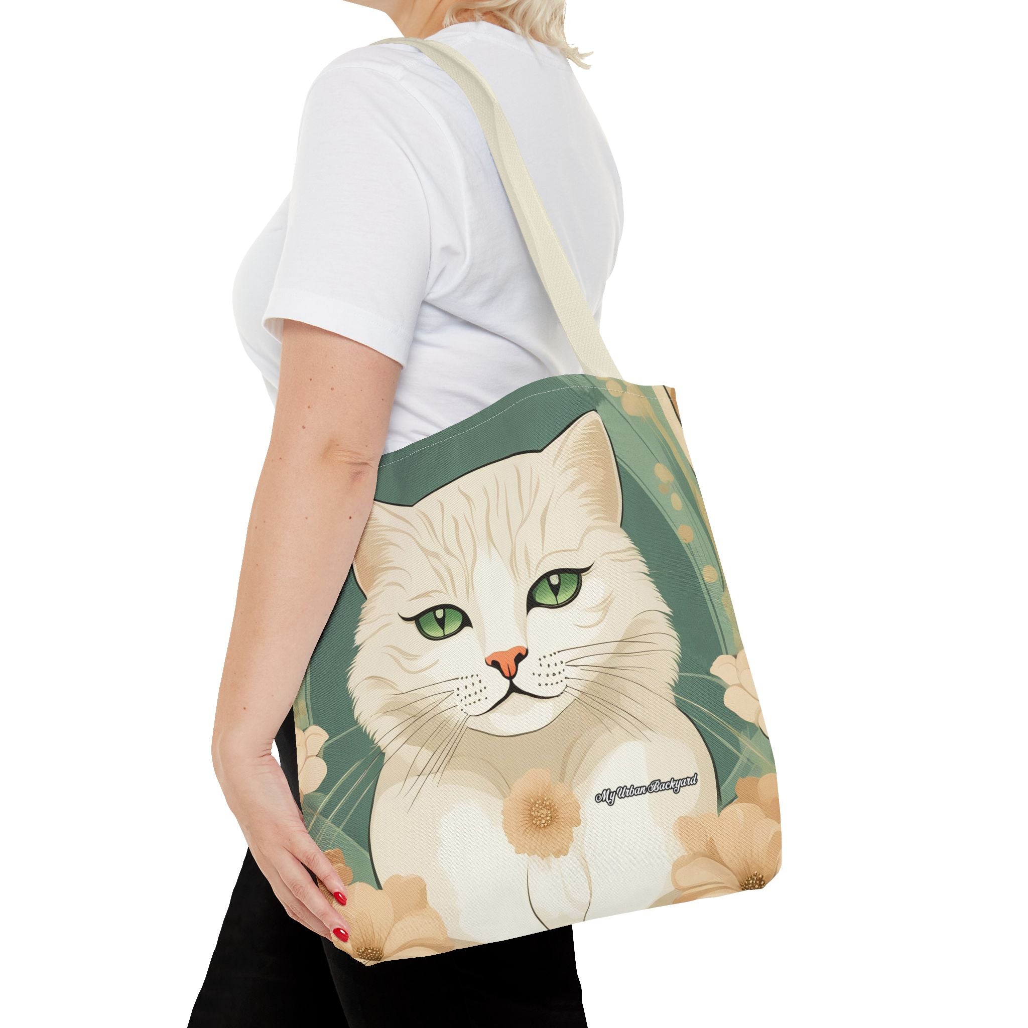 Blanca Purrington, Cat Tote Bag with Cotton Handles For Everyday Use, 3 Sizes