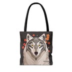 Art Deco Wolf Tote Bag with Cotton Handles For Everyday Use, 3 Sizes