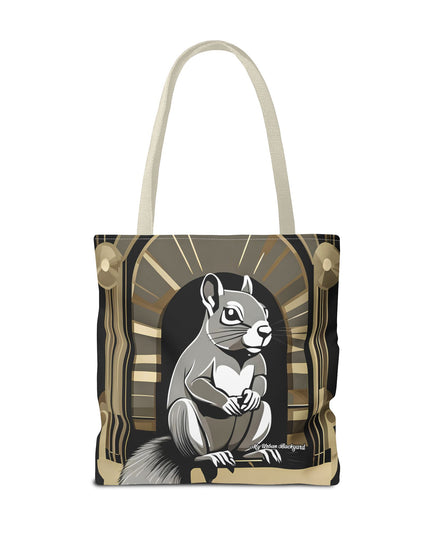 Art Deco Squirrel, Tote Bag with Cotton Handles For Everyday Use, 3 Sizes