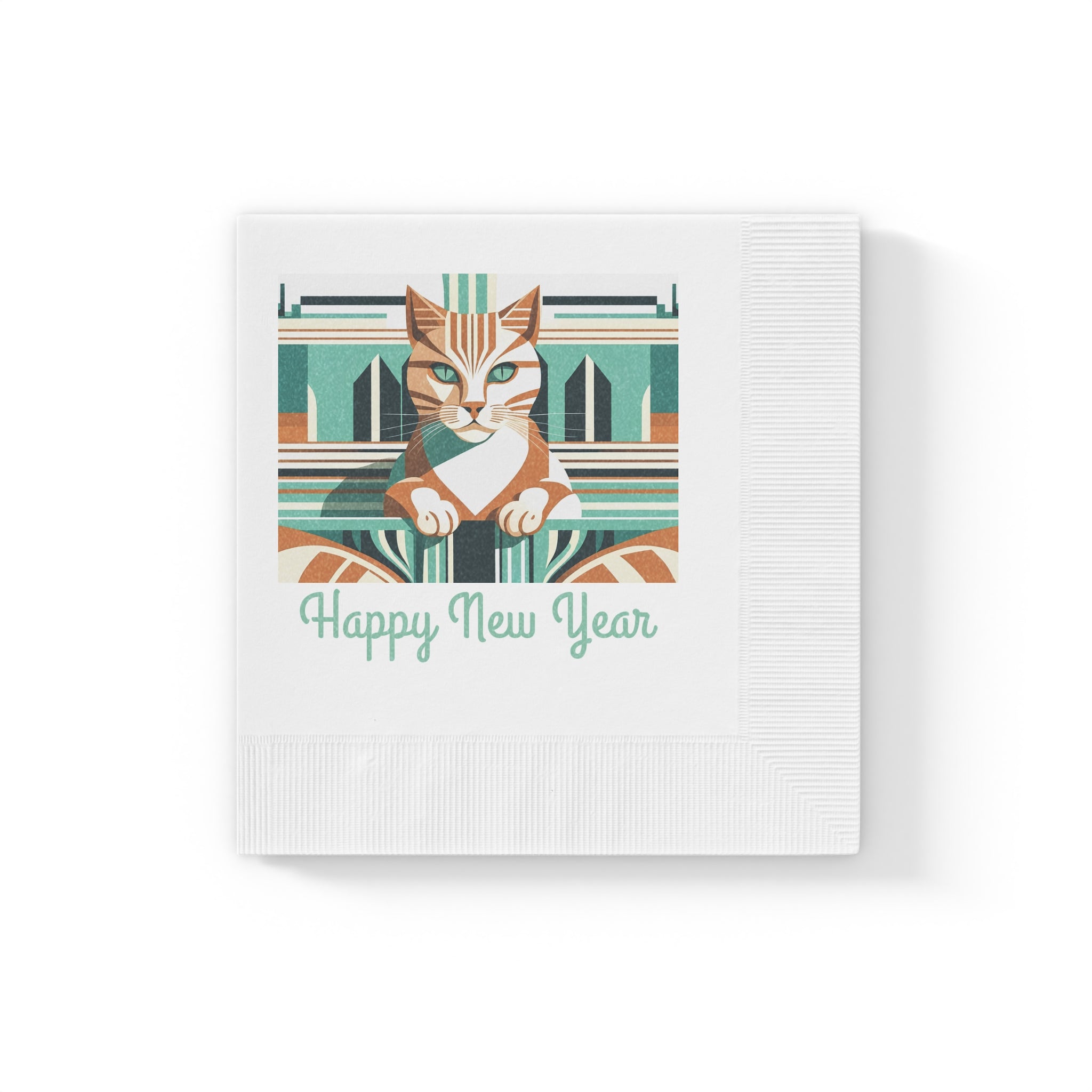 Art Deco Tabby — New Year Napkins