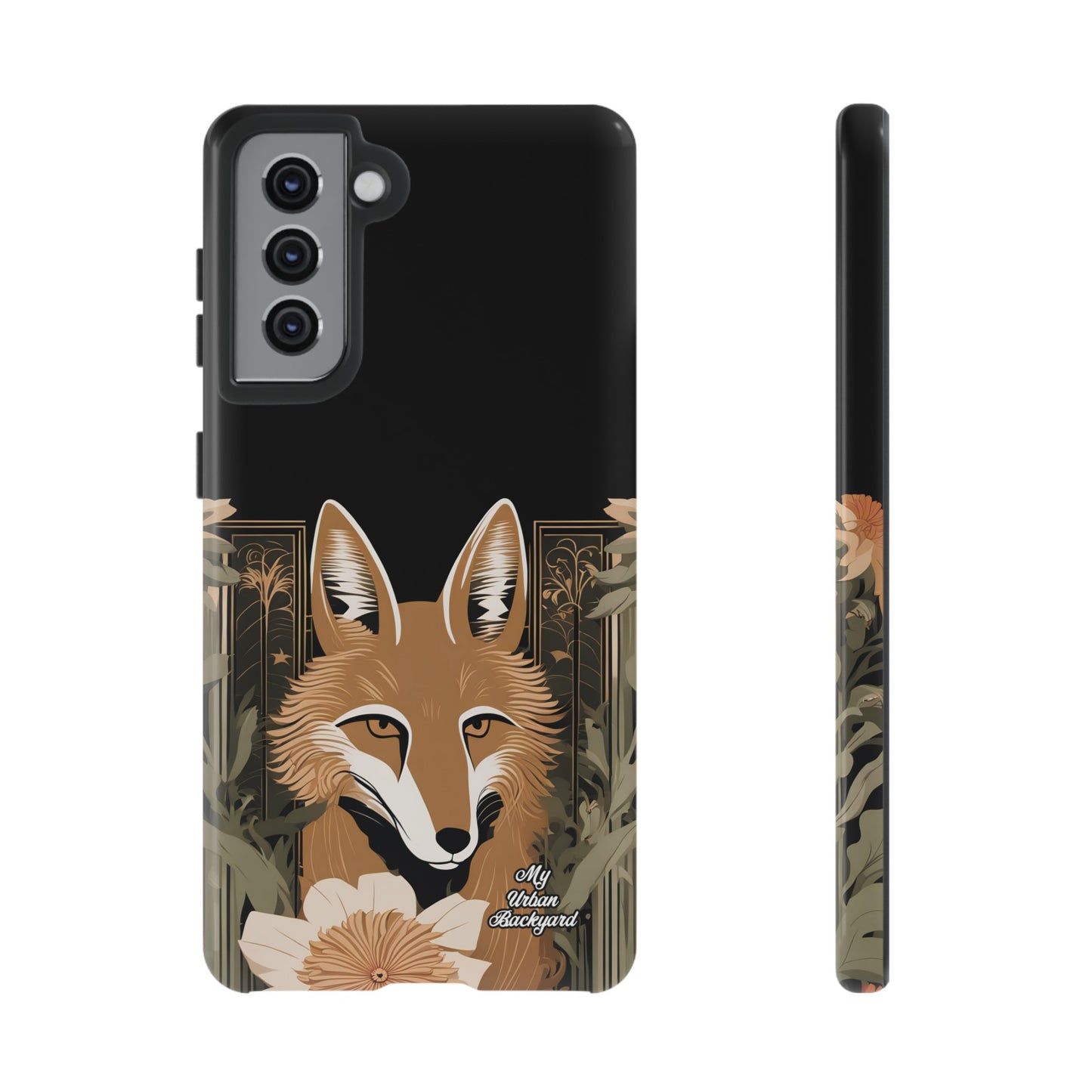 Art Deco Coyote with Flower, Cell Phone Case - Apple, Samsung or Google Pixel