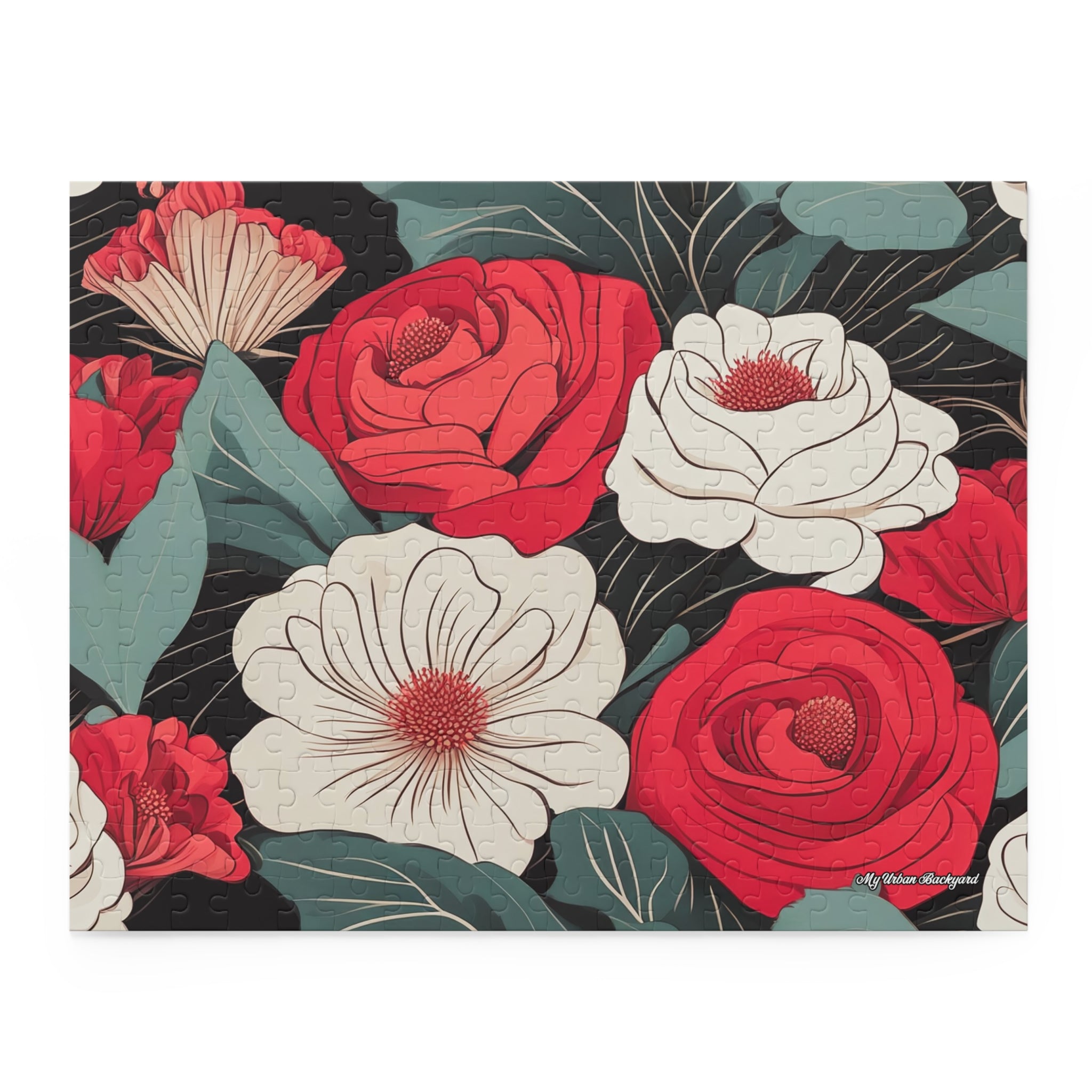 Floral Jigsaw Puzzle, Gift for Puzzle Lovers, Unique Wall Art, Family Activities, (120, 252, or 500-Piece)