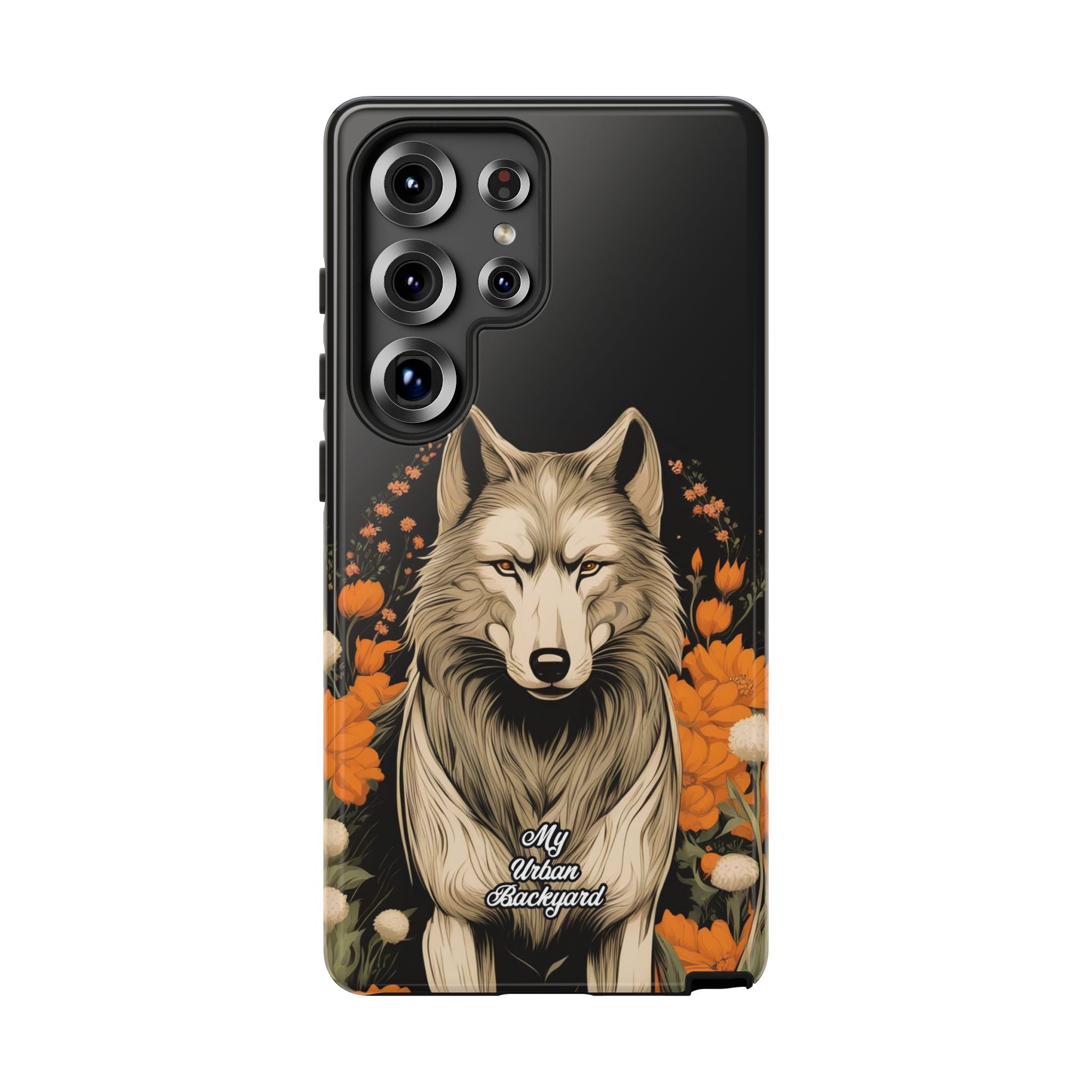 Wolf with Flowers, Animal Cell Phone Case - Apple, Samsung, Google Pixel
