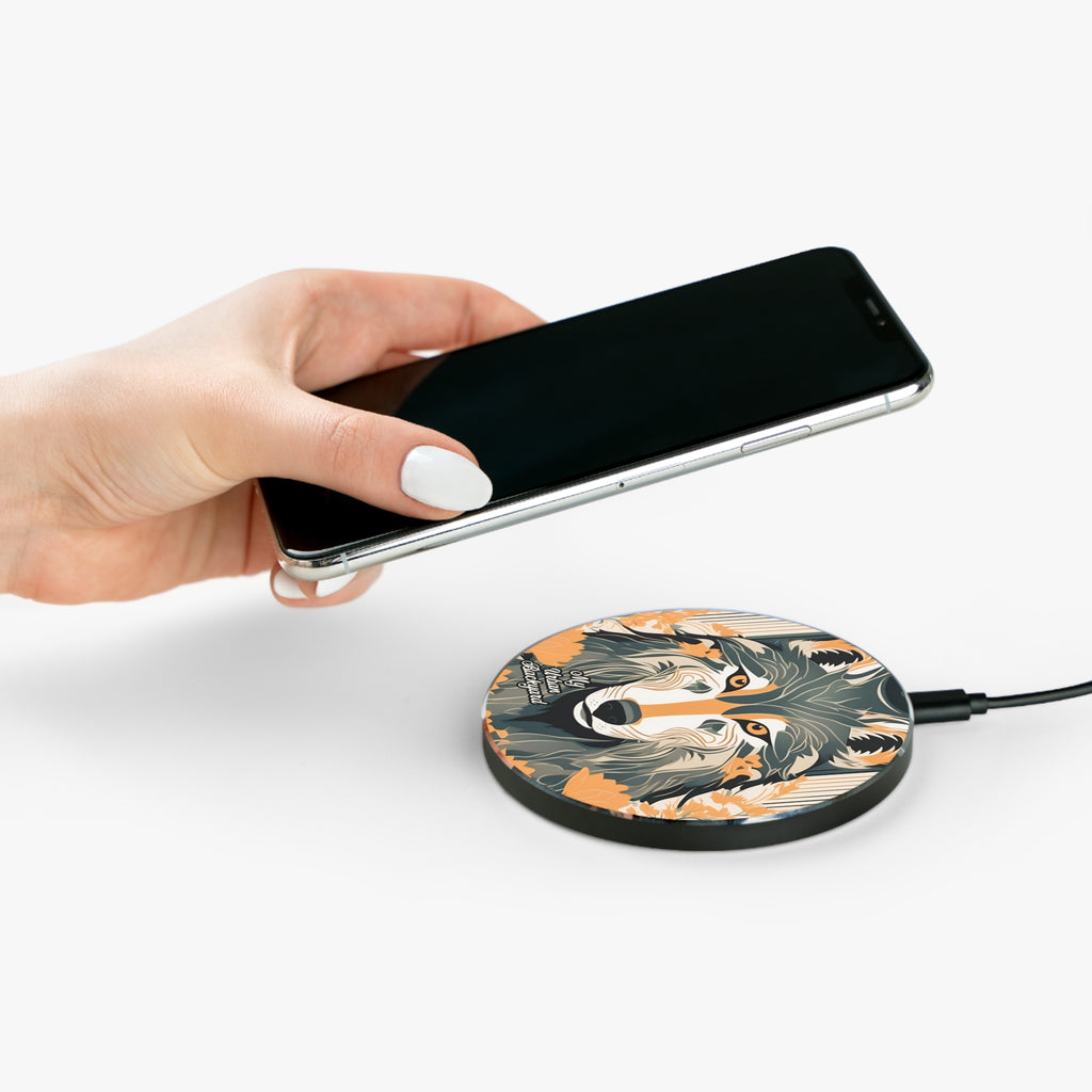 Dorian Greyfang 10W Wireless Charger for iPhone, Android, Earbuds - Wolf Design