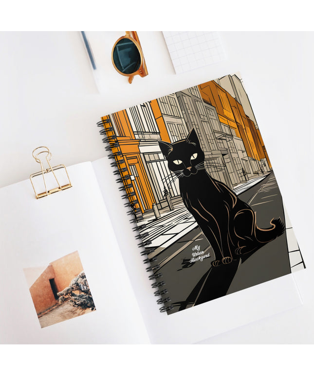 Lucian Purrcrest, Cat Spiral Notebook Writing Journal - 118 Ruled Pages