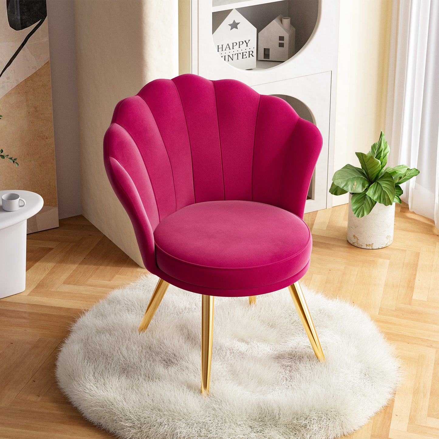 Elegant Velvet Chair, Soft Padded 18.5” Wide Seat