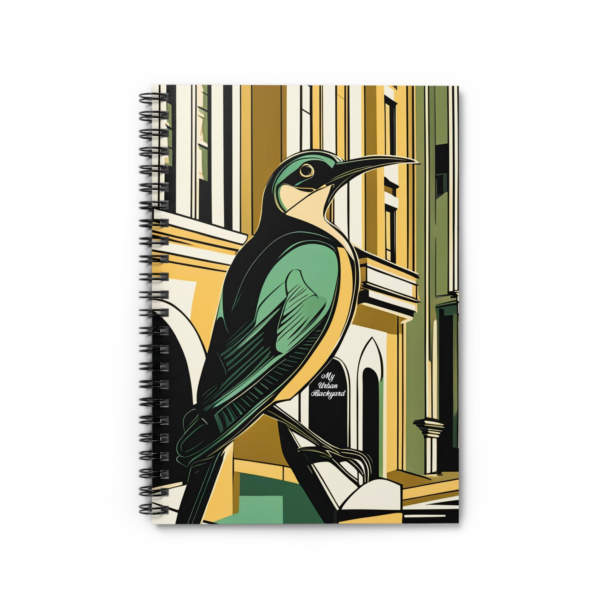 Bird in the City, Spiral Notebook Writing Journal - 118 Ruled Pages