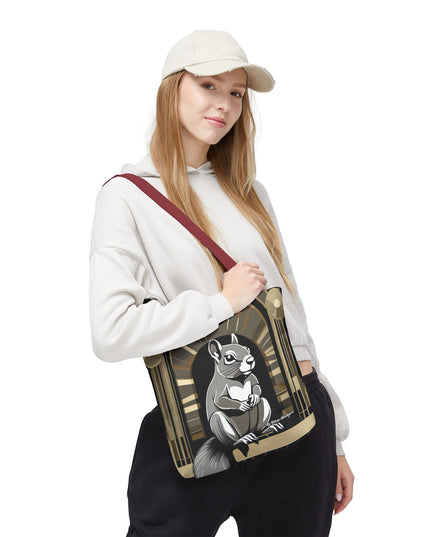 Art Deco Squirrel, Tote Bag with Cotton Handles For Everyday Use, 3 Sizes