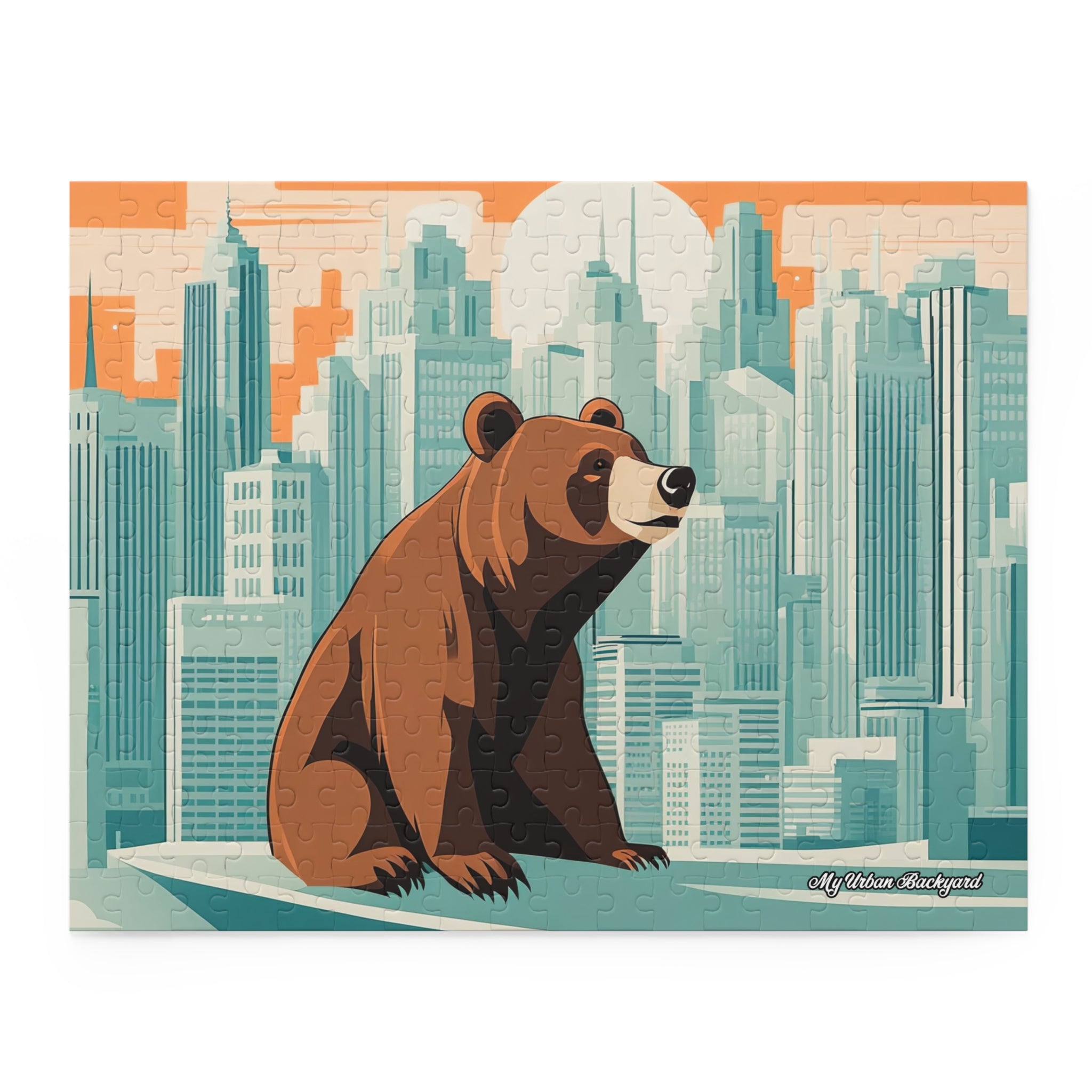 Urban Bear Jigsaw Puzzle, Family Fun Activity, Art Decor, Gift for Nature Lovers, Home Entertainment, (120, 252, or 500-Piece)