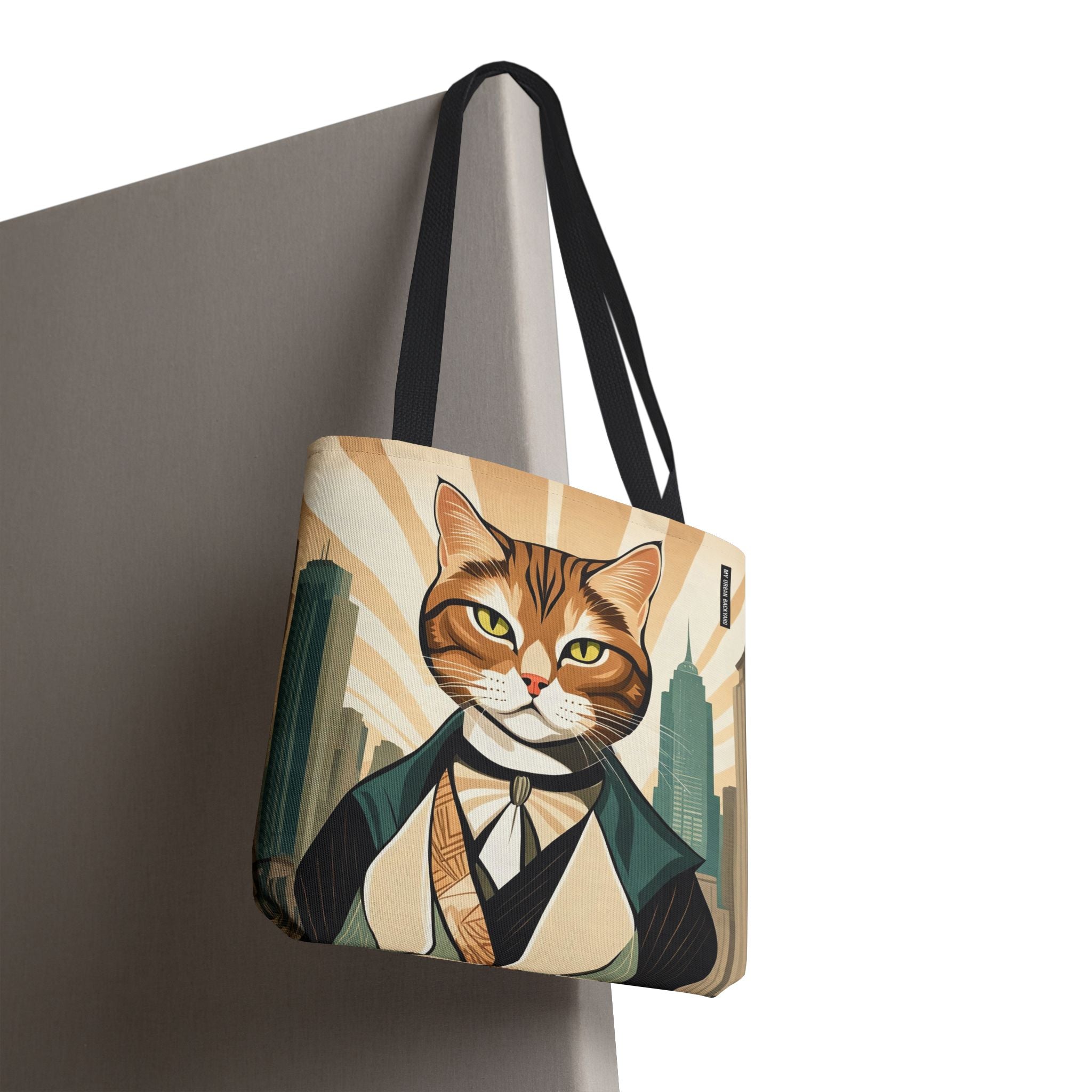 Dapper Art Deco Tabby Cat Tote Bag