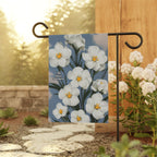 White Flowers, Garden Flag