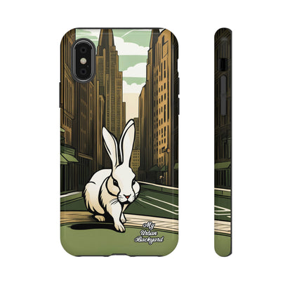 White Rabbit on a City Street, Cell Phone Case - Apple, Samsung, or Google Pixel