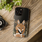 Art Deco Coyote with Flower, Cell Phone Case - Apple, Samsung, Google Pixel