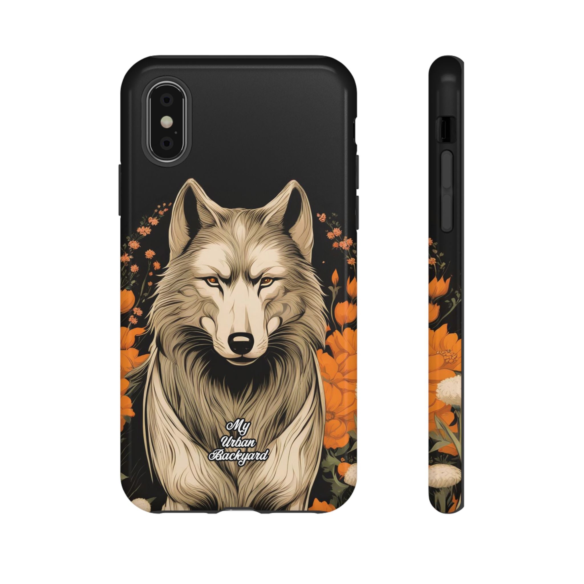 Wolf with Flowers, Animal Cell Phone Case - Apple, Samsung, Google Pixel