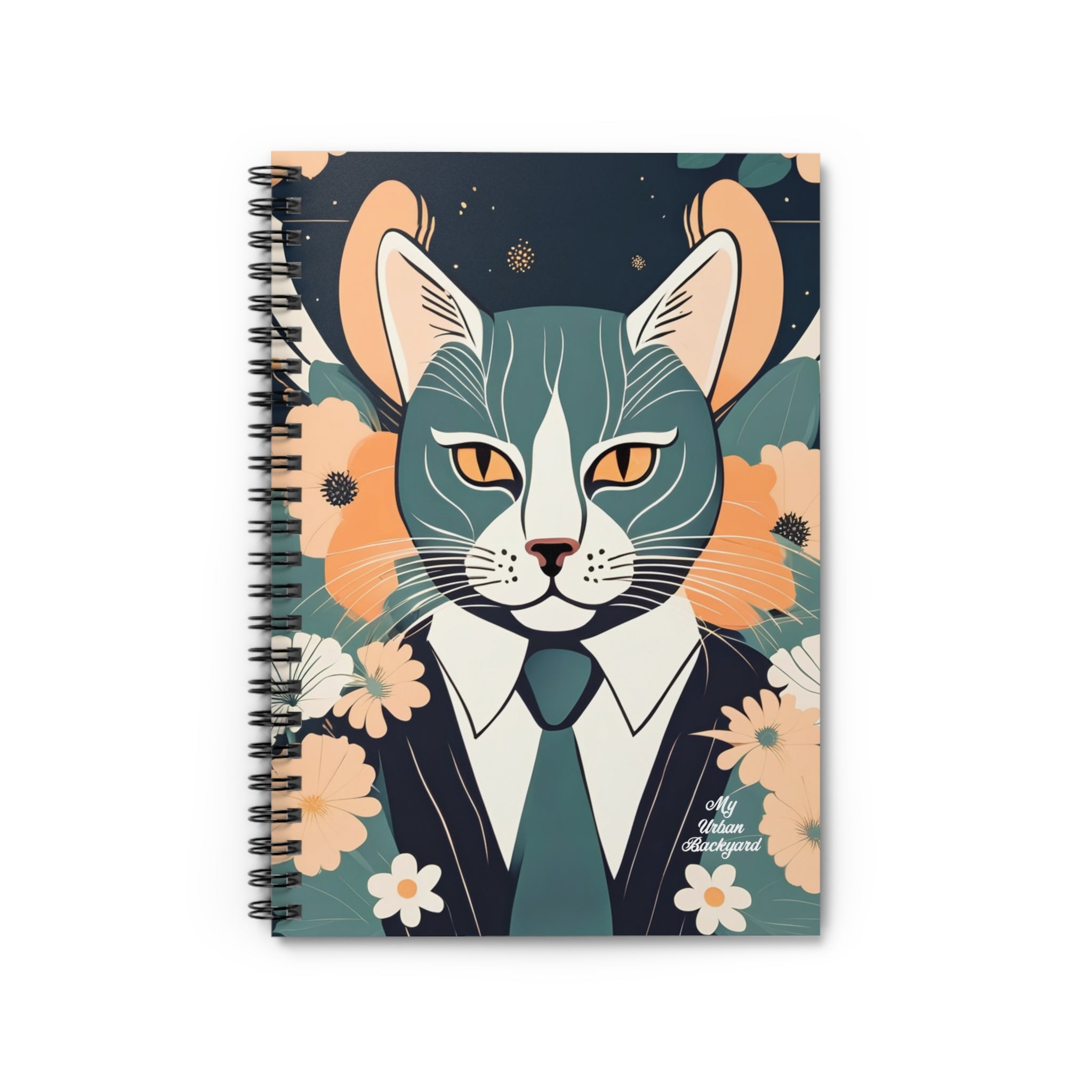 Simon Whiskerford, Cat Spiral Notebook Writing Journal - 118 Ruled Pages