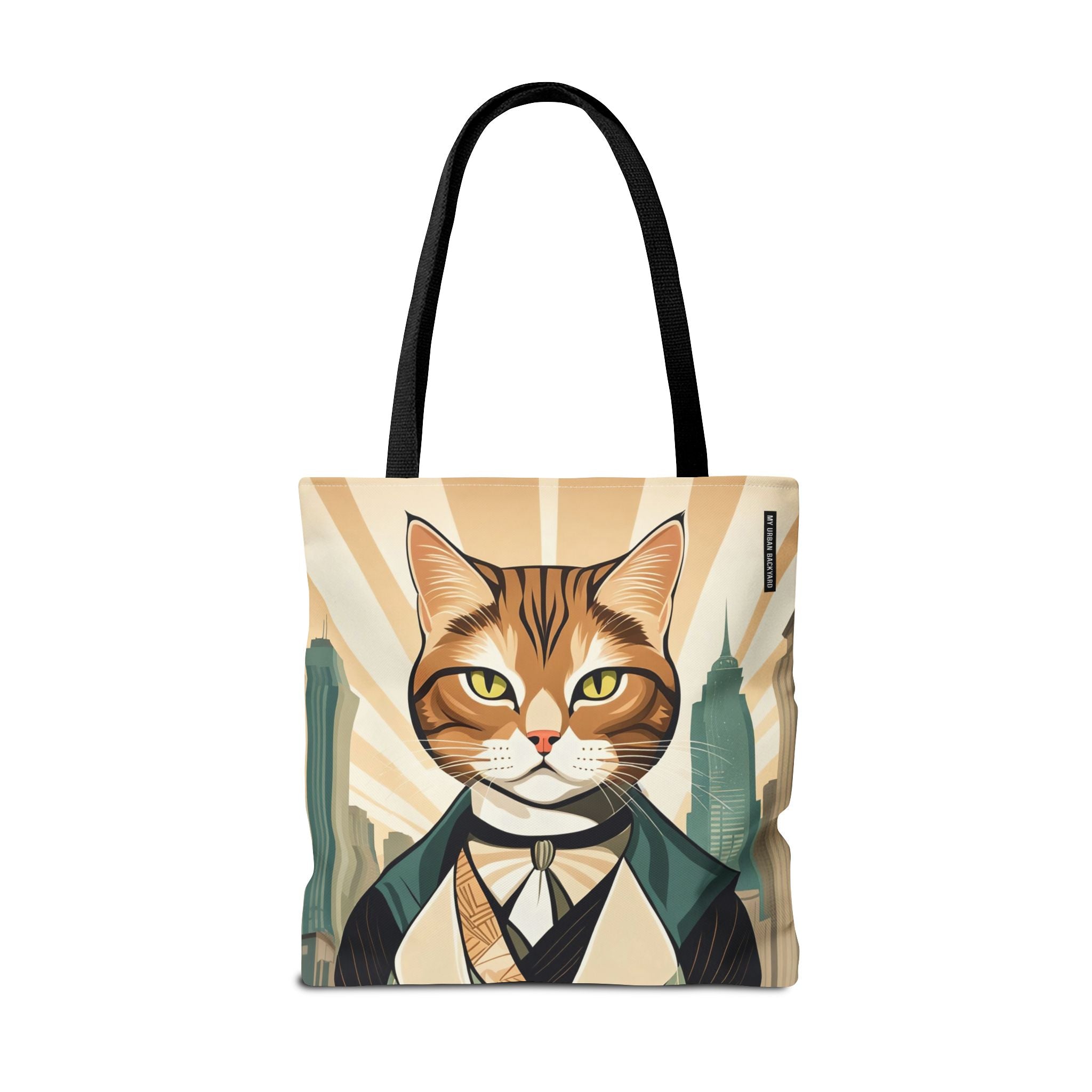 Dapper Art Deco Tabby Cat Tote Bag