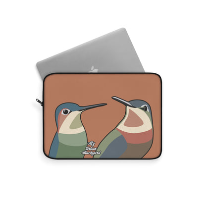 Hummingbirds on Terra Cotta, Laptop Carrying Case, Top Loading Sleeve for School or Work