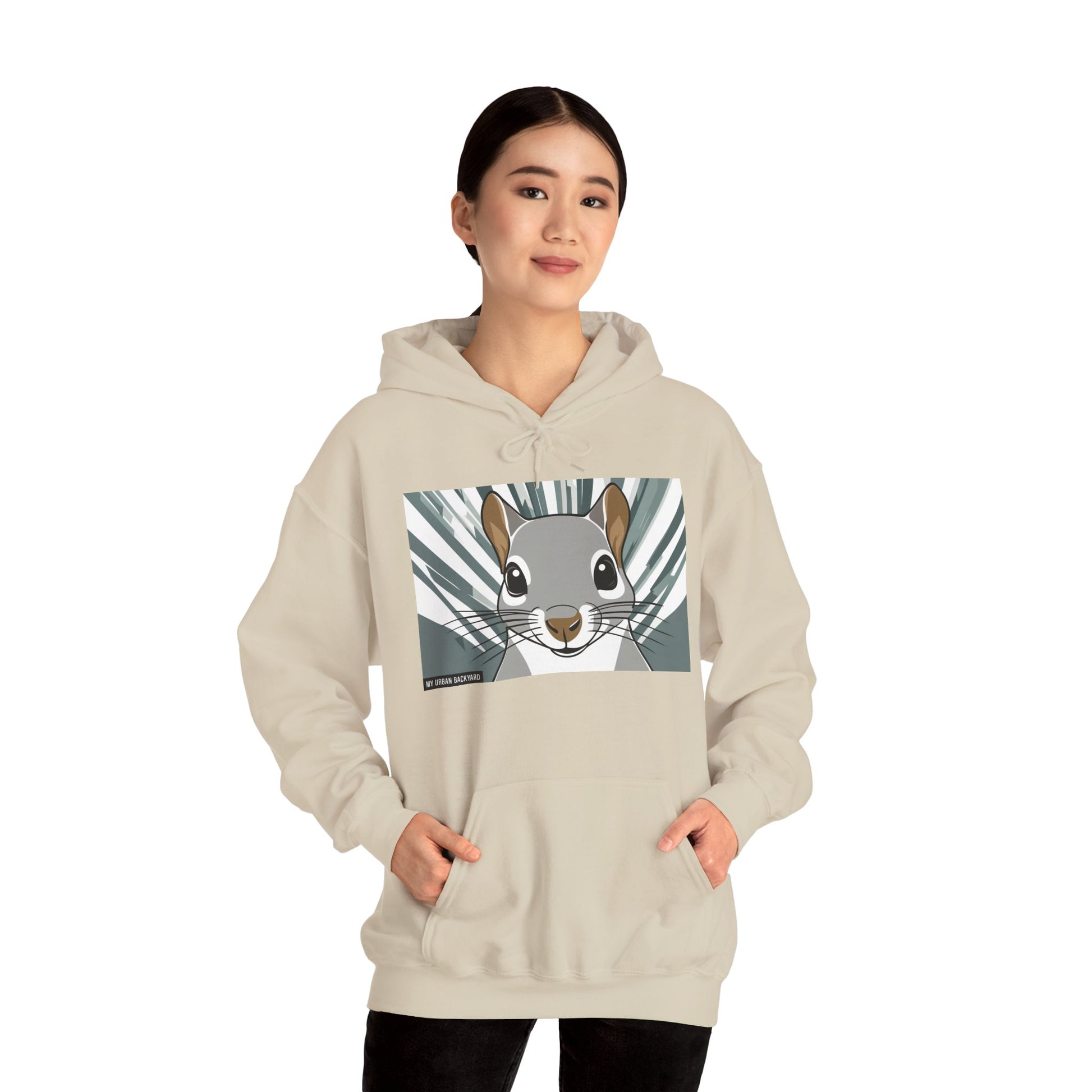 Cute Squirrel Graphic Hoodie, Cozy Unisex Sweatshirt, Nature Lover Gift, Autumn Fashion, Animal Art Clothing