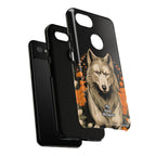 Wolf with Flowers, Animal Cell Phone Case - Apple, Samsung, Google Pixel