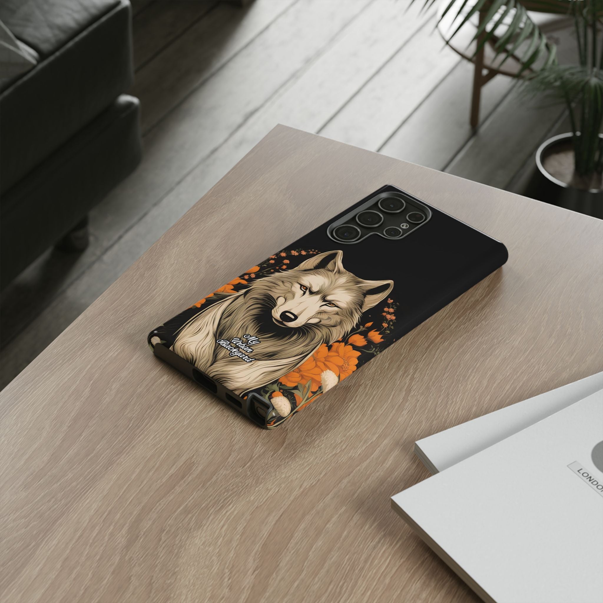 Wolf with Flowers, Animal Cell Phone Case - Apple, Samsung, Google Pixel