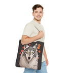 Art Deco Wolf Tote Bag with Cotton Handles For Everyday Use, 3 Sizes