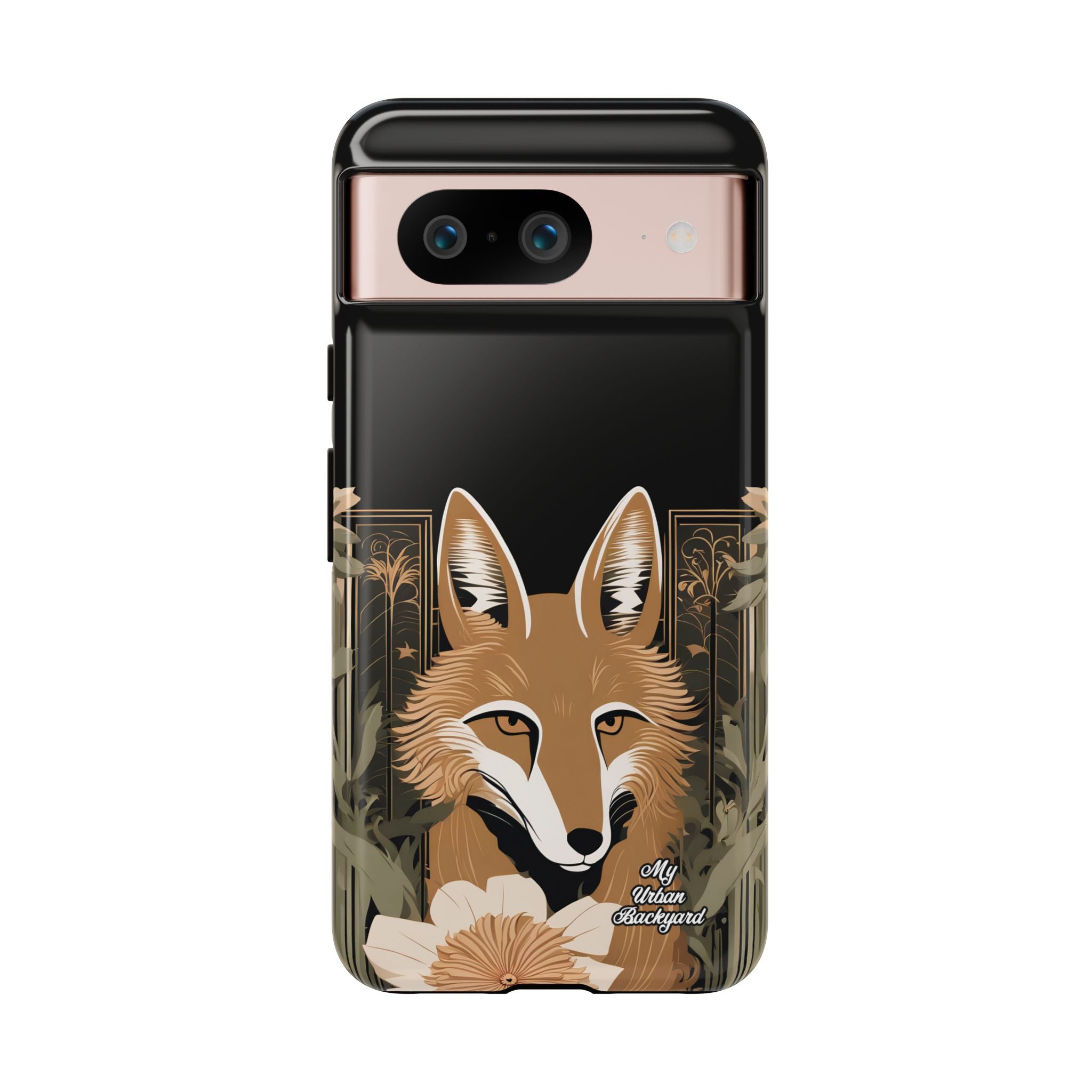 Art Deco Coyote with Flower, Cell Phone Case - Apple, Samsung, Google Pixel