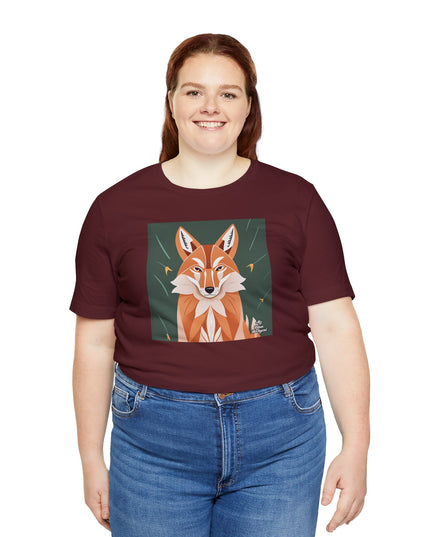 Art Deco Coyote, Soft 100% Jersey Cotton T-Shirt, Unisex, Short Sleeve, Retail Fit