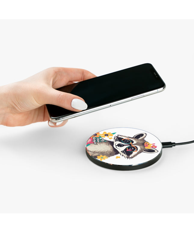 Raccoon with Glasses, 10W Wireless Charger for iPhone, Android, Earbuds