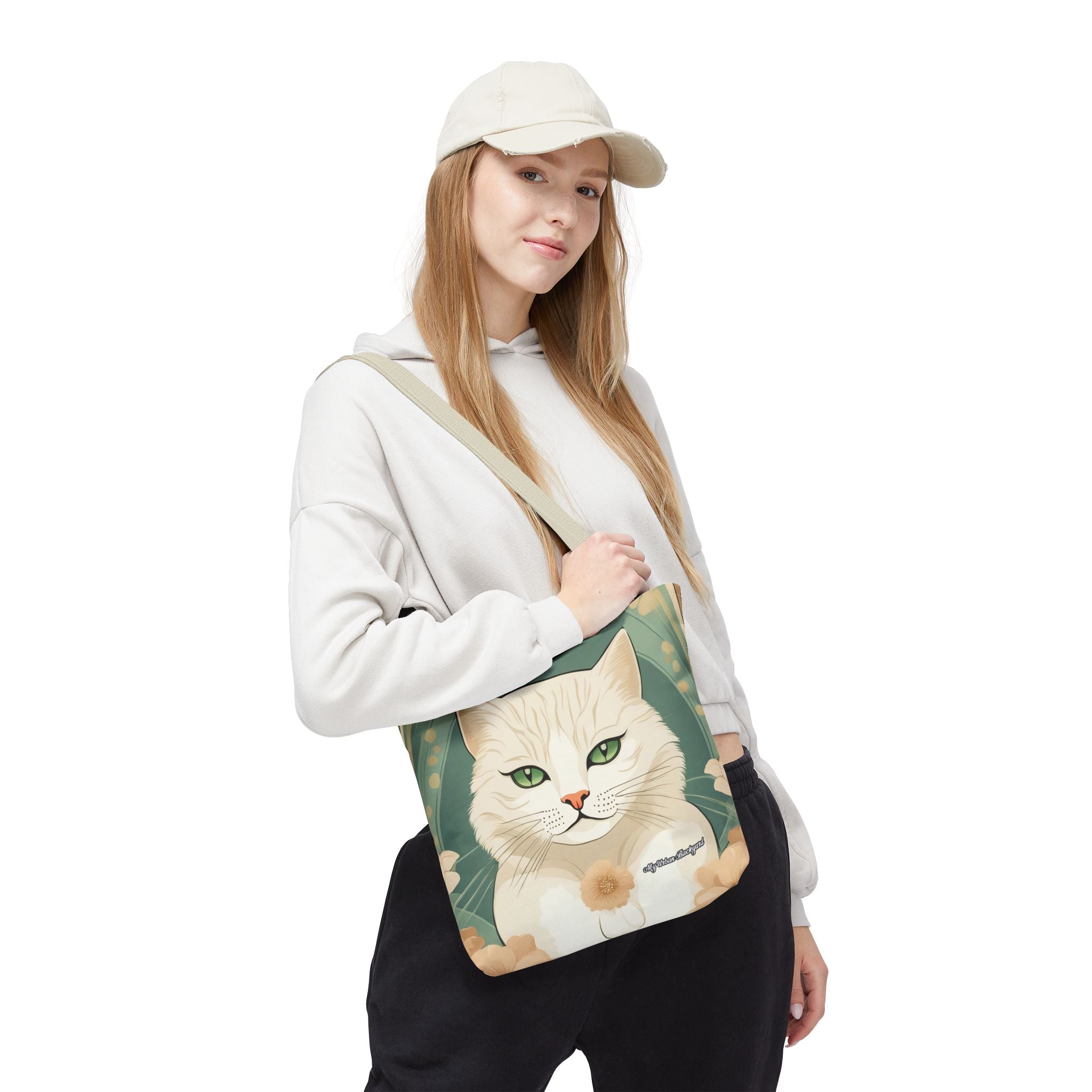 Blanca Purrington, Cat Tote Bag with Cotton Handles For Everyday Use, 3 Sizes