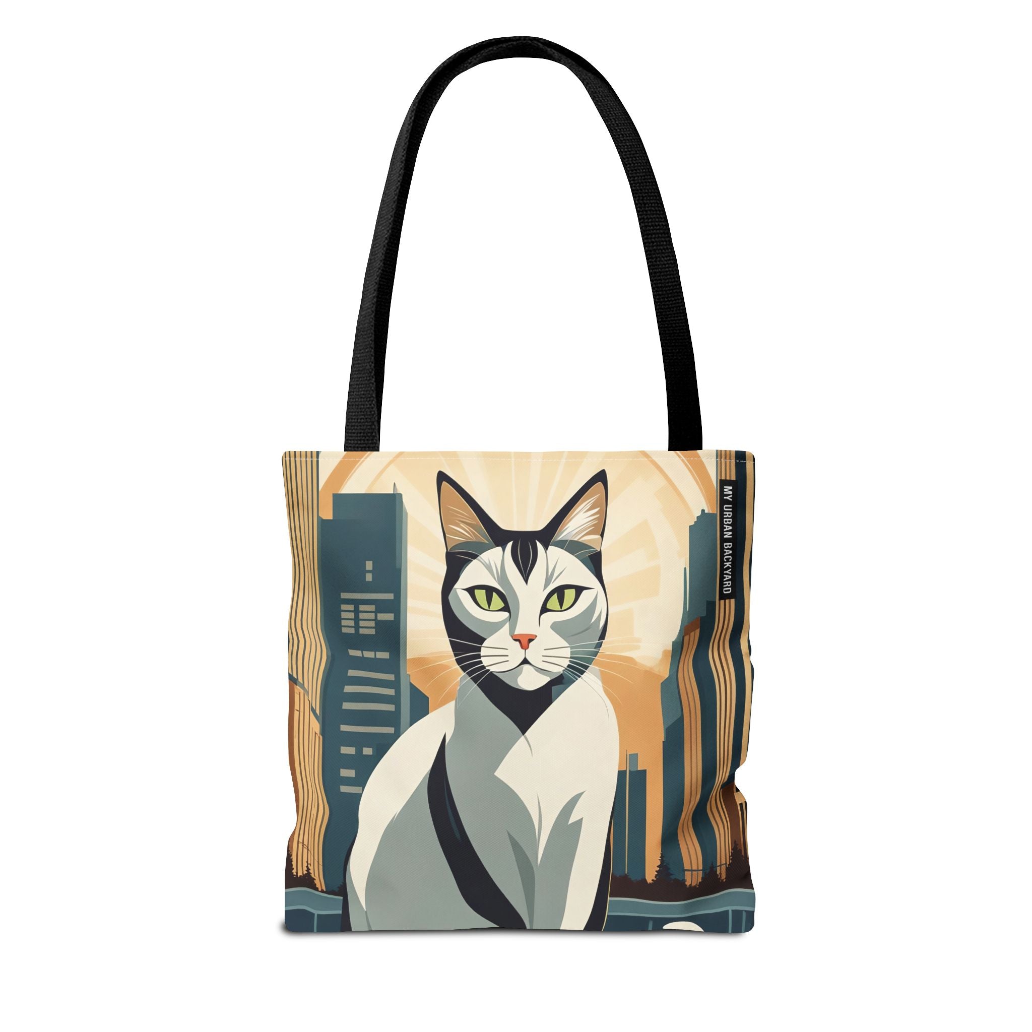 Art Deco Urban Cat Tote Bag