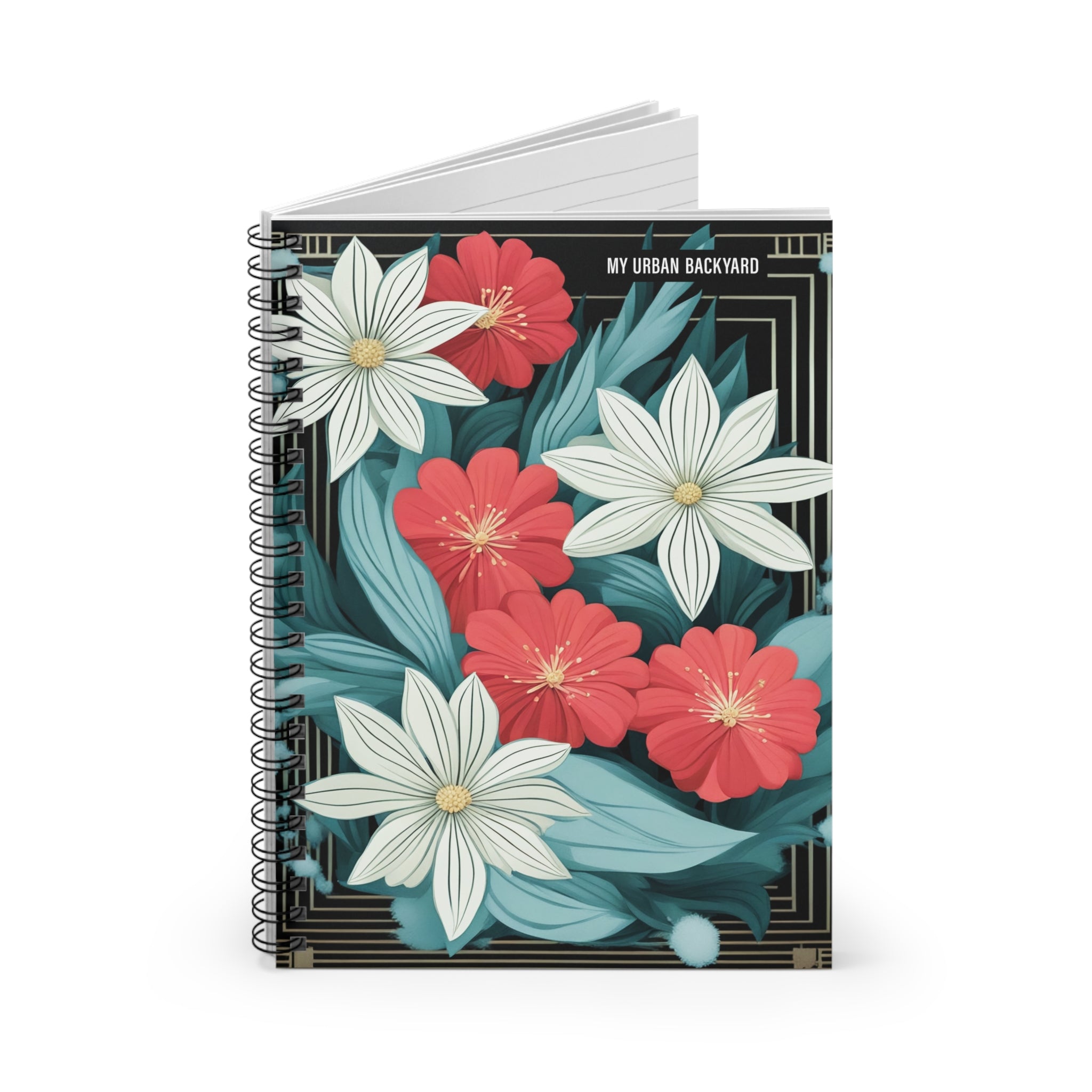 Floral Spiral Notebook - My Urban Backyard, Aesthetic Journal, Writing Pad, Travel Diary, Gift for Students