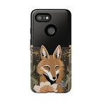 Art Deco Coyote with Flower, Cell Phone Case - Apple, Samsung, Google Pixel