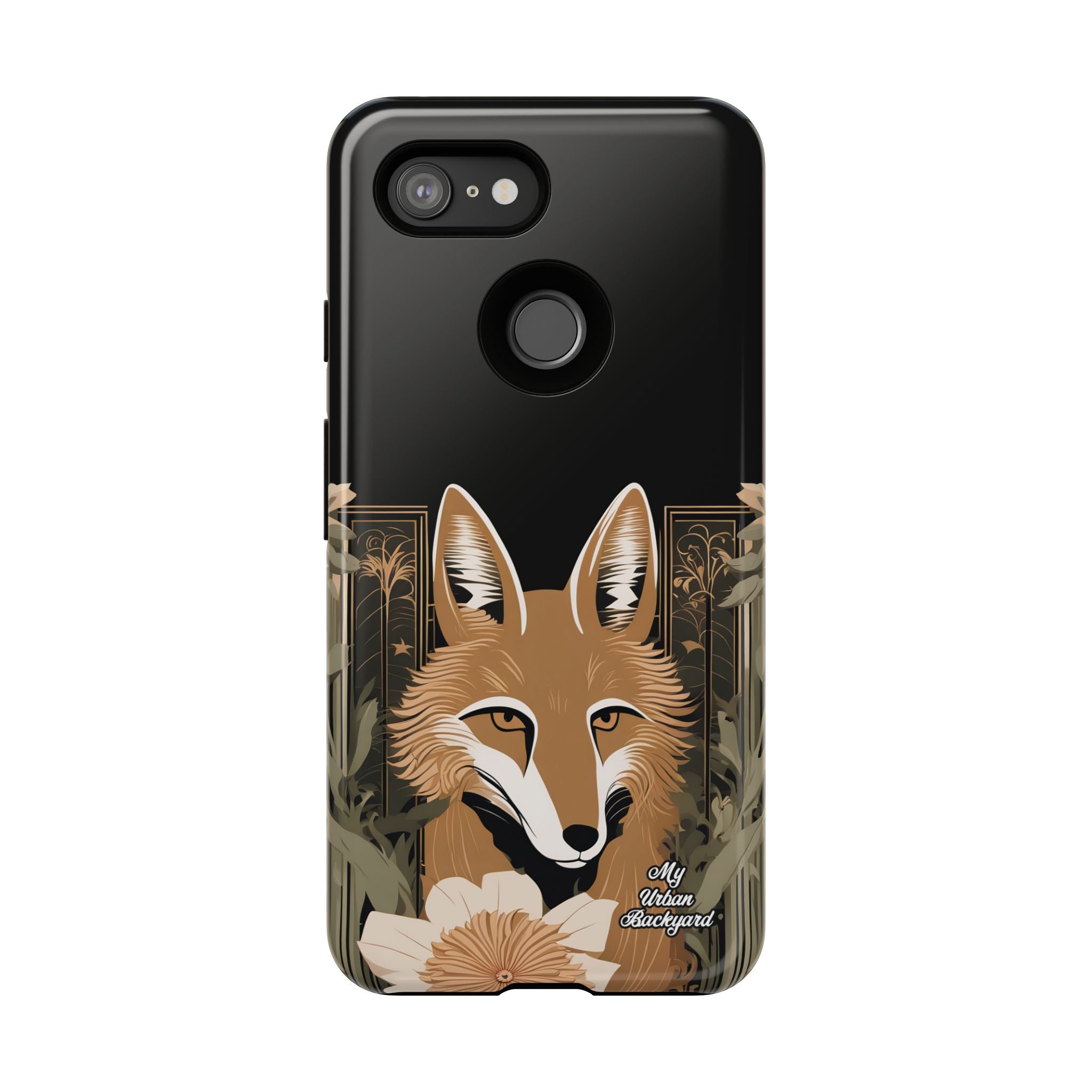 Art Deco Coyote with Flower, Cell Phone Case - Apple, Samsung, Google Pixel