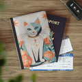 Whiskers, Cat Floral Passport Cover