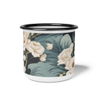 Winter Flowers, Enamel Camping Mug